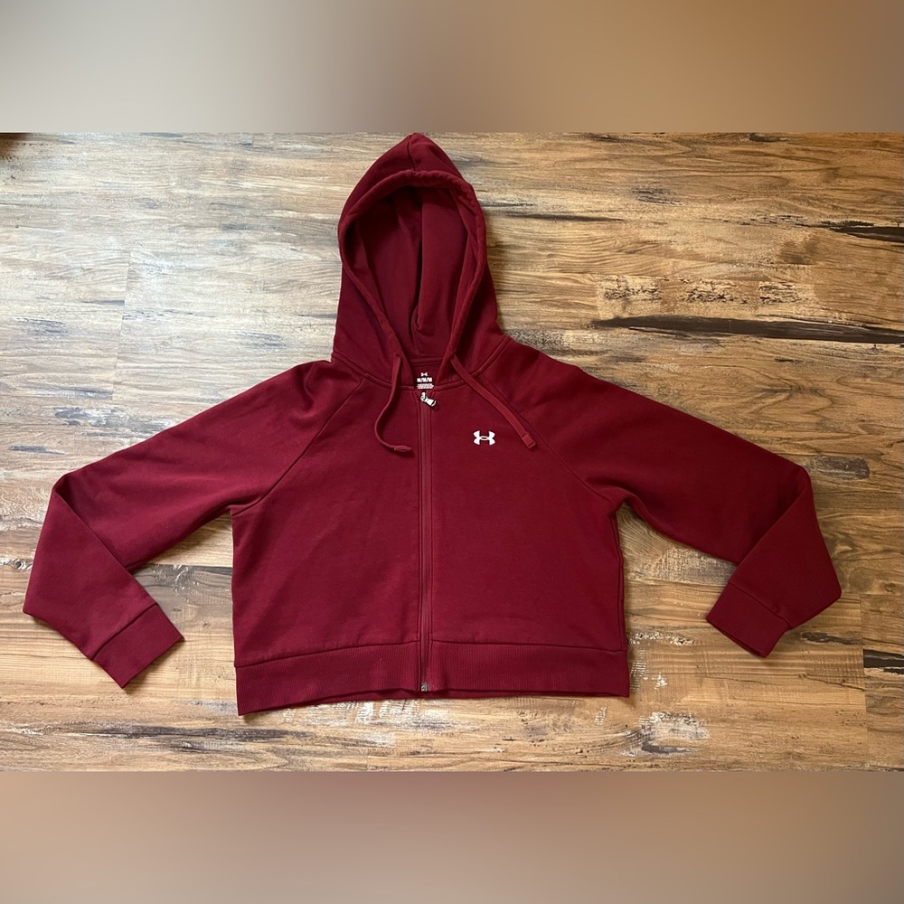 Women's Under Armour Rival Fleece Crop Full-Zip Hoodie, Size Medium